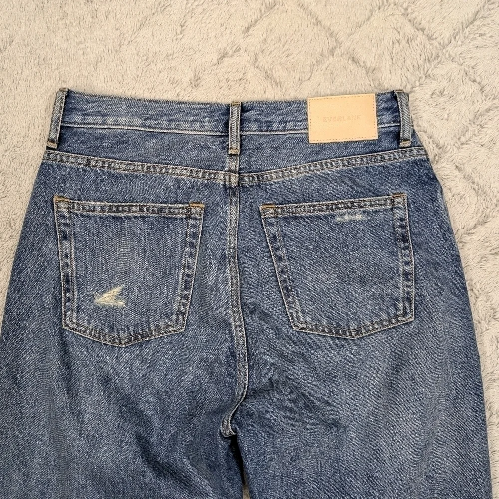 Everlane Jeans Women's 26 Blue Medium Wash The Cheeky Crop Raw Hem Cotton